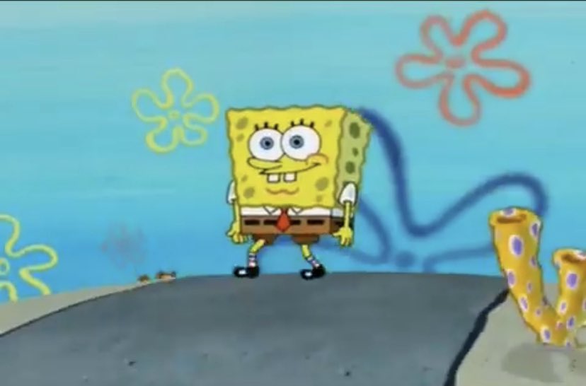 Bob esponja caminando