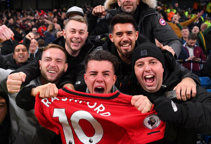 football fans after goal