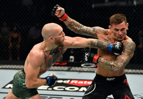 Conor McGregor "gang signs with his right hand and animal balloons with his left hand."